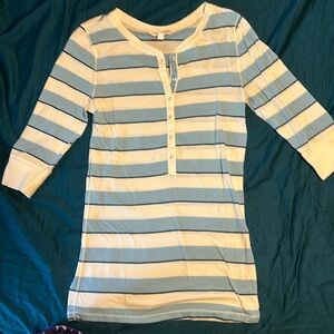 Aeropostale striped button up long sleeve tee.  Size L.